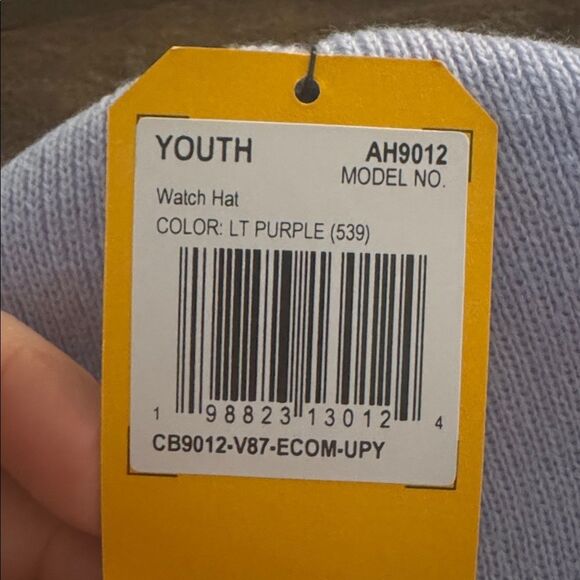 Carhartt Kids' Light Purple Floral Beanie Hand stitched - Picture 3 of 3